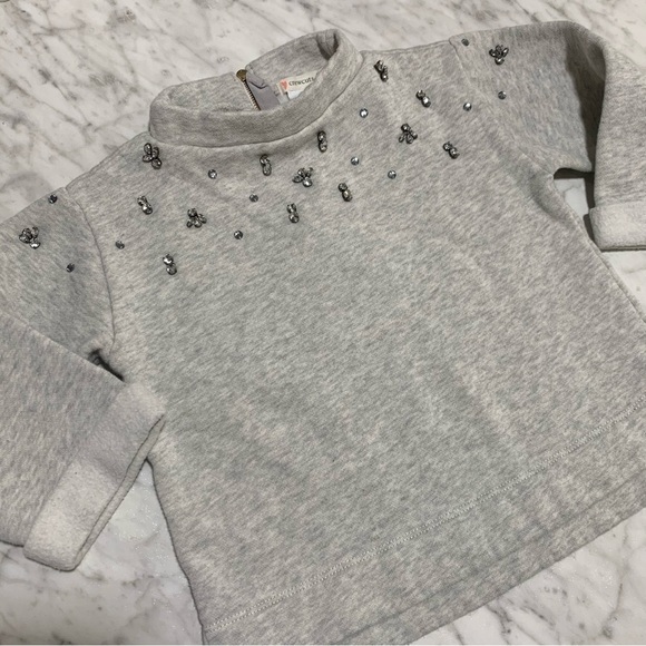 CREWCUTS by J. Crew Gray embellished Sweater Size 4 / 5 - Picture 6 of 7